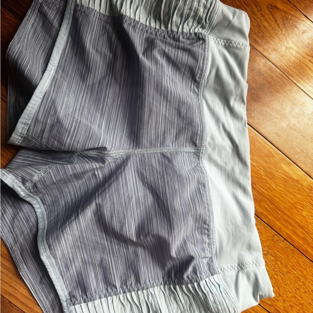 Lululemon women's Gray/ Blue Striped Shorts